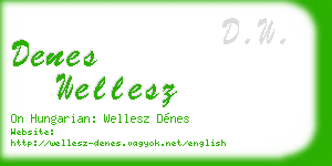 denes wellesz business card