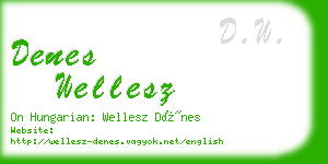 denes wellesz business card